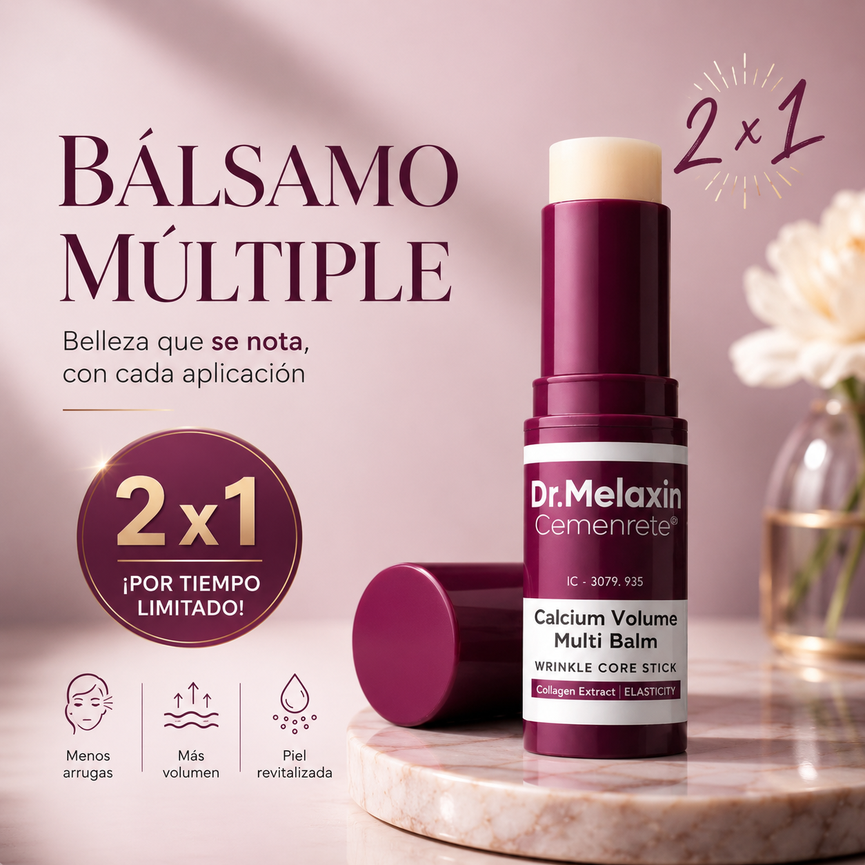 Bálsamo Antiarrugas con Calcio Dr. Melaxin (Botox en Barra) - 😍LLEVA 2 Y PAGA 1😍