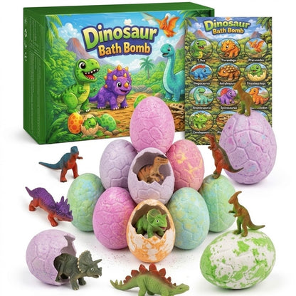 Set 12 Huevos Efervescentes de Dinosaurio – Bombas de Baño con Sorpresa