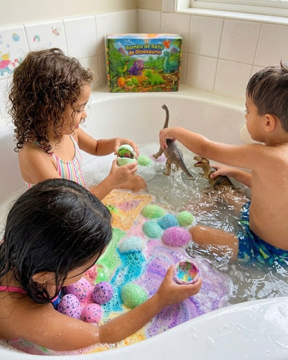 Set 12 Huevos Efervescentes de Dinosaurio – Bombas de Baño con Sorpresa